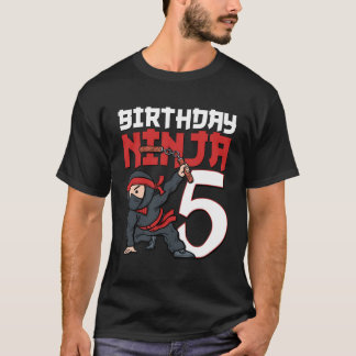Camiseta 5 Birthday Ninja Eu Sou A Melhor Festa De 5 Anos