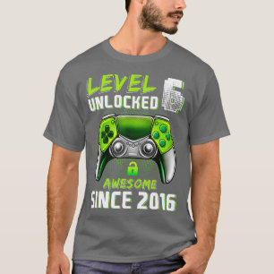 Camiseta 5 Birthday Nível 5 Vídeo G Desbloqueado Incrível 2