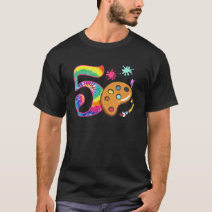 Camiseta 5 Birthday Paint Coloca Paleta de Cor do Pincel Ti