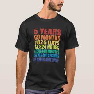 Camiseta 5 Birthday, Para Meninos