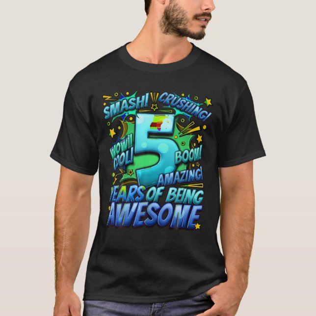 Camiseta 5 Birthday Quic Style Estilo Fantástico Desde 2018 (Frente)