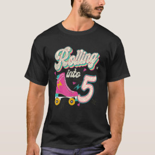 Camiseta 5 Birthday Roller Skates Enrolando Em 5 Anos Ol