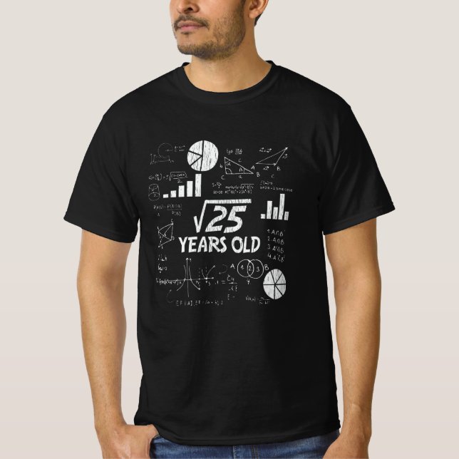 Camiseta 5 Birthday Square Root Math 5 Anos (Frente)