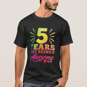 Camiseta 5 Birthday Tie Dye 5 Anos De Idade Miúda 5 Anos An