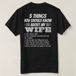 Camiseta 5 Coisas Que Você Deveria Saber Sobre A Minha Espo