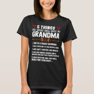 Camiseta 5 Coisas Que Você Deveria Saber Sobre Minha Avó Di