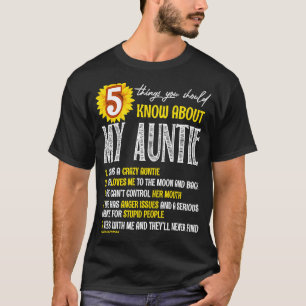Camiseta 5 Coisas Que Você Deveria Saber Sobre Minha Tia Gi