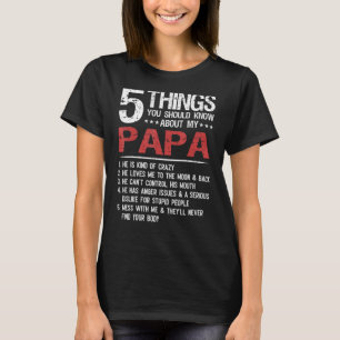 Camiseta 5 coisas que você deveria saber sobre o pai do meu