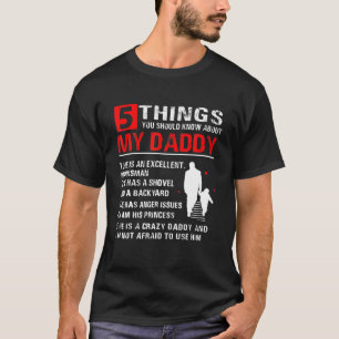 Camiseta 5 Coisas Sobre Meu Pai Dia do Pai do Tee Dons
