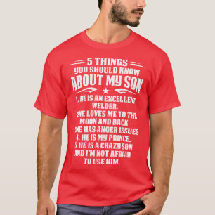 Camiseta 5 Coisas Sobre O Soldador Filho Orgulhoso T Shirts