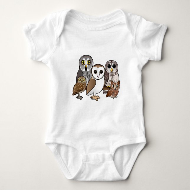 Camiseta 5 Corujas Birdorable (Frente)
