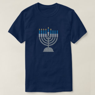Camiseta 5 da Noite de Hanukkah Glitter