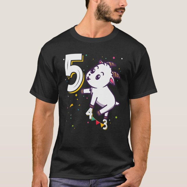 Camiseta 5 de Bicho Garota de Aniversário B Dia 5 Anos O (Frente)