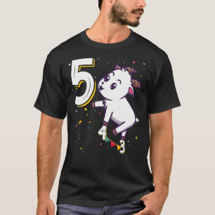 Camiseta 5 de Bicho Garota de Aniversário B Dia 5 Anos O