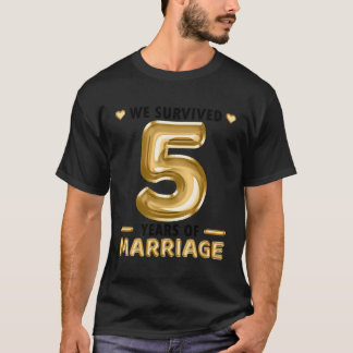 Camiseta 5 de Casamento de Casamento de 5 anos Casamento de