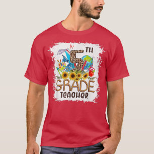 Camiseta 5 De Volta À Escola Leopardo Imprime Girassol T