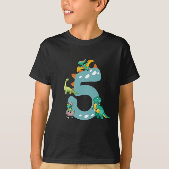 Camiseta 5 Dinosaur Trex Dino 5 anos (Frente)