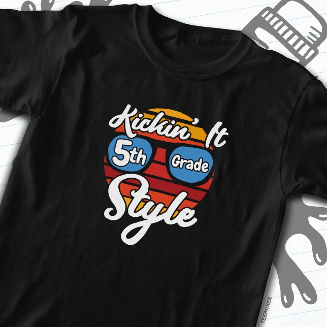 Camiseta 5 do 1º ano do 5º ano de volta à escola (Criador carregado)