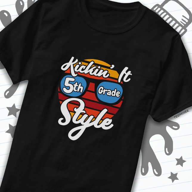 Camiseta 5 do 1º ano do 5º ano de volta à escola (Criador carregado)