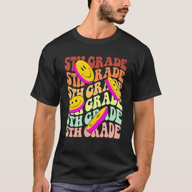 Camiseta 5 do 5º ano de volta à Escola Retro (Frente)