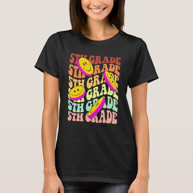 Camiseta 5 do 5º ano de volta à Escola Retro (Frente)