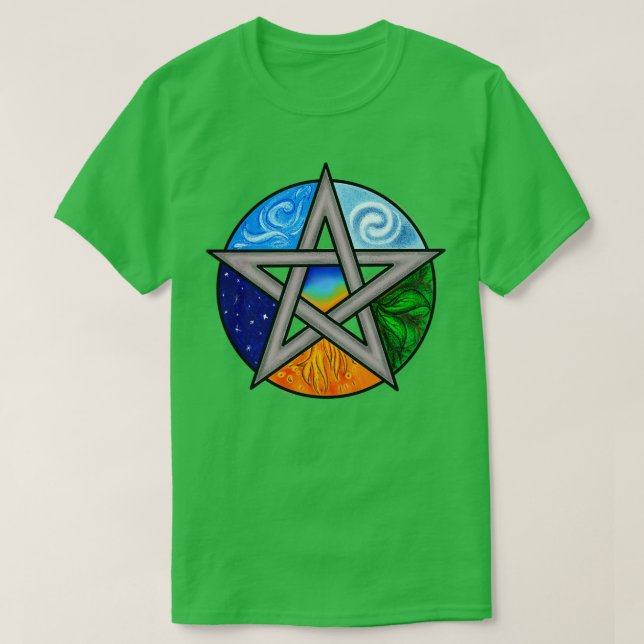 Camiseta 5 elementos de natureza (Frente do Design)