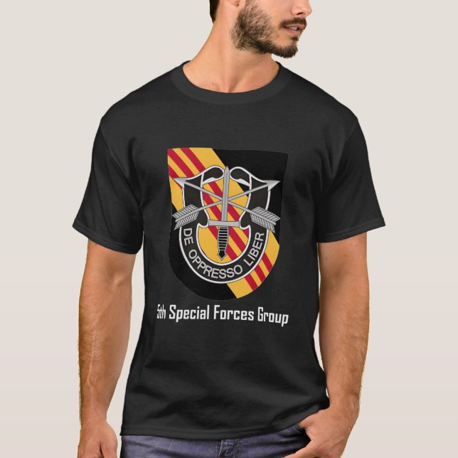 Camiseta 5 Especial Força 5 Sfg Beret Crest Unidade Flash d (Frente)