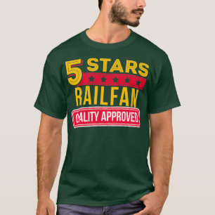 Camiseta 5 Estrelas Comboio-Ferro-Comboio amp Entusiasta Fe
