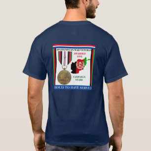 CAMISETA 5 ESTRELAS DE CAMPANHA AFEGANISTÃO WAR VETERAN