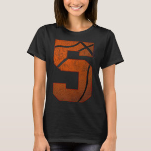 Camiseta 5 Festa de aniversário 5 anos de idade de basquete