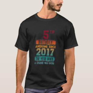 Camiseta 5 Festa de aniversário Incrível Desde 2017, 5 Anos