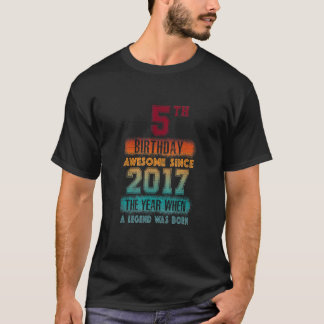 Camiseta 5 Festa de aniversário Incrível Desde 2017, 5 Anos