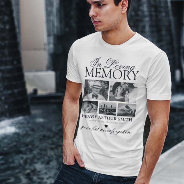 Camiseta 5 Foto em memória de amor (Criador carregado)
