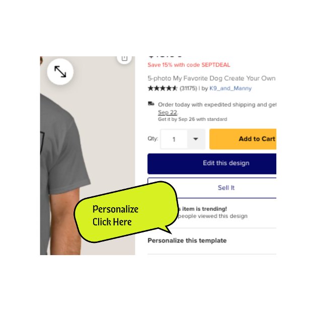 Camiseta 5 fotos Meu Cachorro Favorito Cria Sua Própria Cam (Criador carregado)