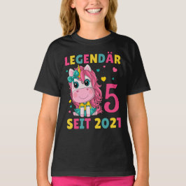 Camiseta 5. Geburtstag Mädchen Einhorn Legendär Seit 2021
