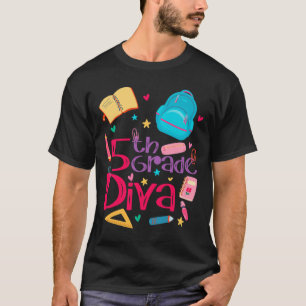 Camiseta 5 Grau Diva Menina de Professores Bonita Primeiro