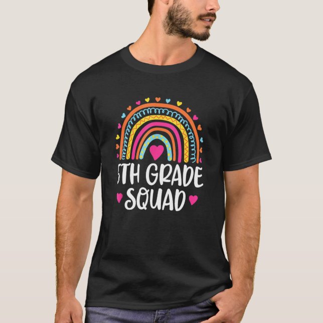 Camiseta 5 Grau Esquadrão Arco-Íris De Volta À Professora W (Frente)