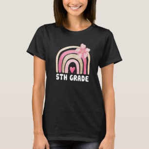 Camiseta 5 Grau Grau Cute Rainbow Kids Campo de Professores