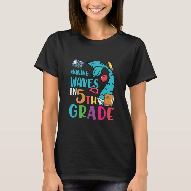 Camiseta 5 Grau Ondas De Fazer De Professores No 5 Grau (Frente)