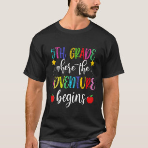 Camiseta 5 Grau Onde A Aventura Volta À Escola