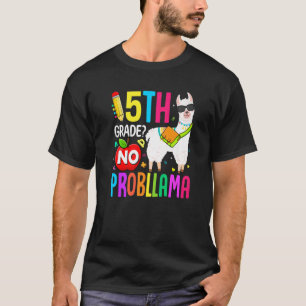 Camiseta 5 Grau Sem Prob Llama Primeiro Dia de Professores