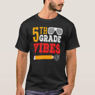 Camiseta 5 Grau Vibes Engraçado 5 de Volta À Escola