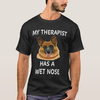 Camiseta 5 Meu Terapeuta Tem Um Pastor Alemão Com Nariz Mol