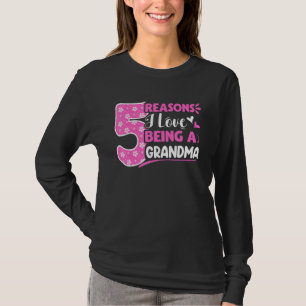 Camiseta 5 Motivos Que Eu Adoro Ser Vovó