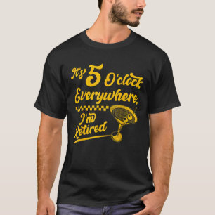 Camiseta 5 O Relógio Em Todo Lugar Coquetel Engraçado Apose
