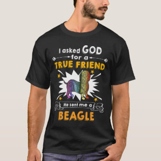 Camiseta 5 Perguntou a Deus - Amigo Verdadeiro - Um Beagle