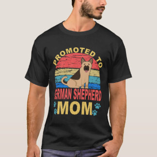 Camiseta 5 Promovido a Mãe de Pastor Alemão Pastor Alemão