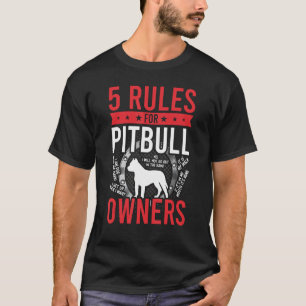 Camiseta 5 Regras para Amantes de Cães Pitbull