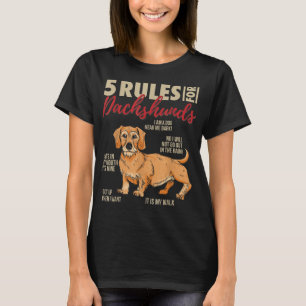 Camiseta 5 Regras para Dachshances Celebrados por Wirehaire