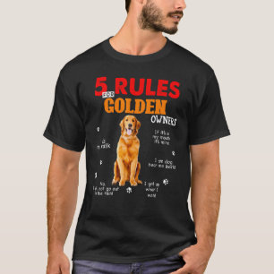 Camiseta 5 Regras Para Donos de Golden Retriever